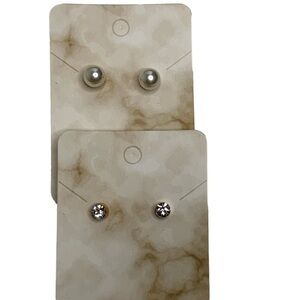 Pearl earring and diamond set